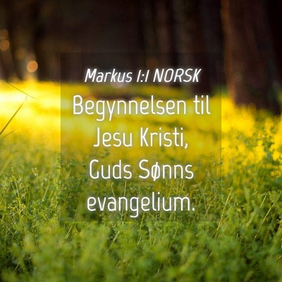 Picture 04 - Markus 1:1 NORSK - Begynnelsen til Jesu Kristi, Guds Sønns - Bible Verse Picture