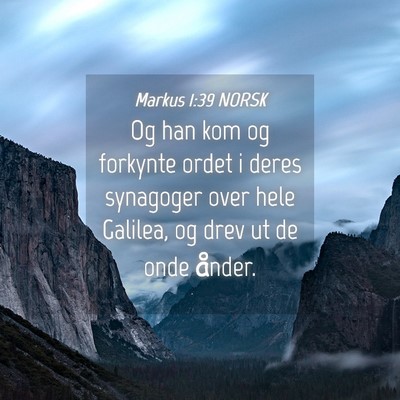 Picture 04 - Markus 1:39 NORSK - Og han kom og forkynte ordet i deres synagoger - Bible Verse Picture