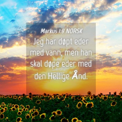 Picture 04 - Markus 1:8 NORSK - Jeg har døpt eder med vann, men han skal døpe - Bible Verse Picture