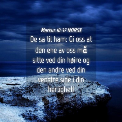 Picture 04 - Markus 10:37 NORSK - De sa til ham: Gi oss at den ene av oss må sitte - Bible Verse Picture