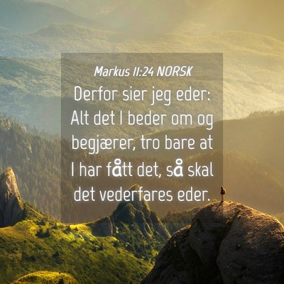 Picture 04 - Markus 11:24 NORSK - Derfor sier jeg eder: Alt det I beder om og - Bible Verse Picture
