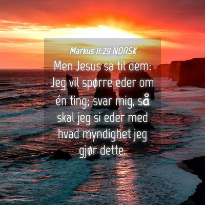 Picture 04 - Markus 11:29 NORSK - Men Jesus sa til dem: Jeg vil spørre eder om én - Bible Verse Picture