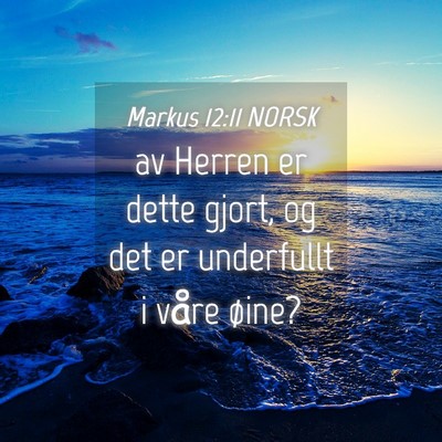 Picture 04 - Markus 12:11 NORSK - av Herren er dette gjort, og det er underfullt i - Bible Verse Picture