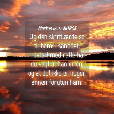 Picture 04 - Markus 12:32 NORSK - Og den skriftlærde sa til ham: I sannhet, - Bible Verse Picture