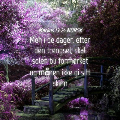 Picture 04 - Markus 13:24 NORSK - Men i de dager, efter den trengsel, skal solen - Bible Verse Picture