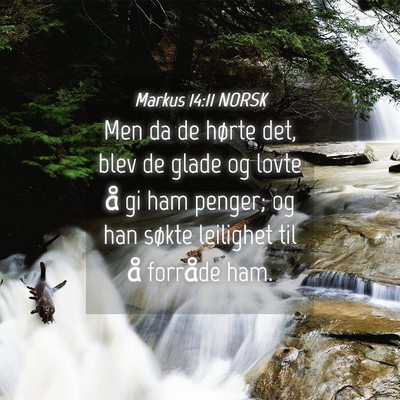 Picture 04 - Markus 14:11 NORSK - Men da de hørte det, blev de glade og lovte å - Bible Verse Picture