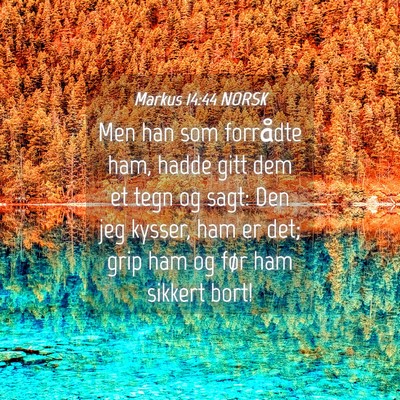 Picture 04 - Markus 14:44 NORSK - Men han som forrådte ham, hadde gitt dem et tegn - Bible Verse Picture