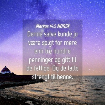Picture 04 - Markus 14:5 NORSK - Denne salve kunde jo være solgt for mere enn tre - Bible Verse Picture