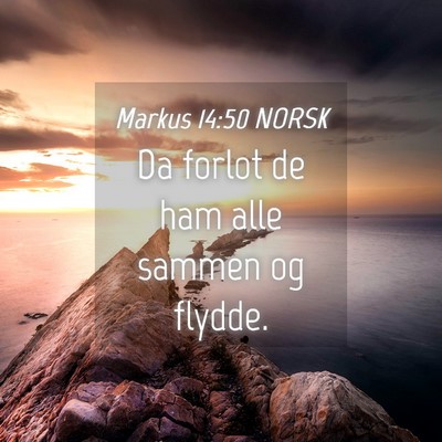 Picture 04 - Markus 14:50 NORSK - Da forlot de ham alle sammen og - Bible Verse Picture