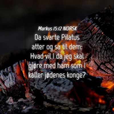 Picture 04 - Markus 15:12 NORSK - Da svarte Pilatus atter og sa til dem: Hvad vil I - Bible Verse Picture