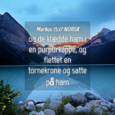 Picture 04 - Markus 15:17 NORSK - og de klædde ham i en purpurkappe, og flettet en - Bible Verse Picture