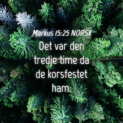 Picture 04 - Markus 15:25 NORSK - Det var den tredje time da de korsfestet - Bible Verse Picture