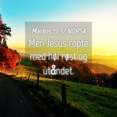 Picture 04 - Markus 15:37 NORSK - Men Jesus ropte med høi røst og - Bible Verse Picture