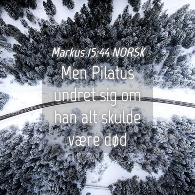 Picture 04 - Markus 15:44 NORSK - Men Pilatus undret sig om han alt skulde være - Bible Verse Picture