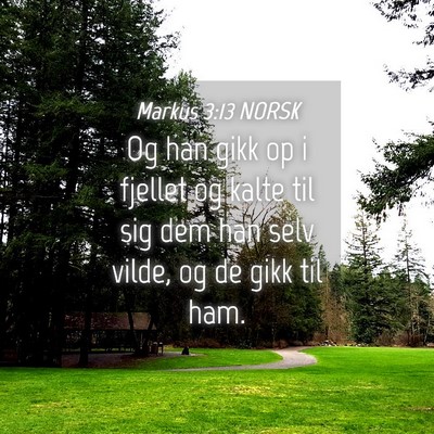 Picture 04 - Markus 3:13 NORSK - Og han gikk op i fjellet og kalte til sig dem han - Bible Verse Picture