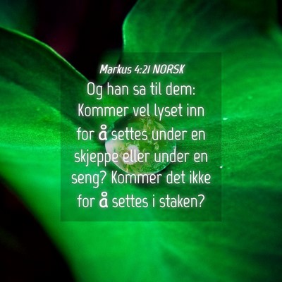 Picture 04 - Markus 4:21 NORSK - Og han sa til dem: Kommer vel lyset inn for å - Bible Verse Picture