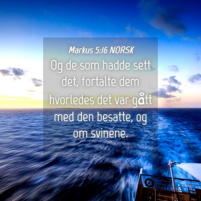Picture 04 - Markus 5:16 NORSK - Og de som hadde sett det, fortalte dem hvorledes - Bible Verse Picture