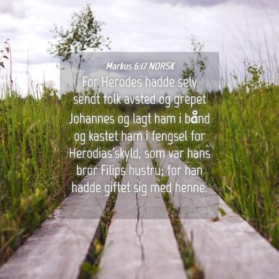 Picture 04 - Markus 6:17 NORSK - For Herodes hadde selv sendt folk avsted og - Bible Verse Picture