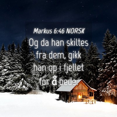 Picture 04 - Markus 6:46 NORSK - Og da han skiltes fra dem, gikk han op i fjellet - Bible Verse Picture