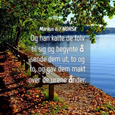 Picture 04 - Markus 6:7 NORSK - Og han kalte de tolv til sig og begynte å sende - Bible Verse Picture
