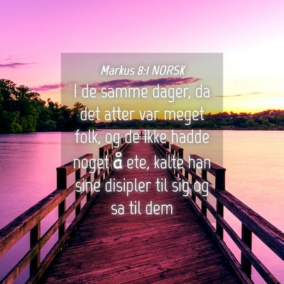 Picture 04 - Markus 8:1 NORSK - I de samme dager, da det atter var meget folk, og - Bible Verse Picture