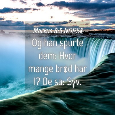 Picture 04 - Markus 8:5 NORSK - Og han spurte dem: Hvor mange brød har I? De sa: - Bible Verse Picture