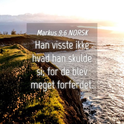 Picture 04 - Markus 9:6 NORSK - Han visste ikke hvad han skulde si; for de blev - Bible Verse Picture