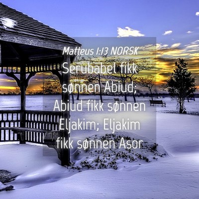 Picture 04 - Matteus 1:13 NORSK - Serubabel fikk sønnen Abiud; Abiud fikk sønnen - Bible Verse Picture