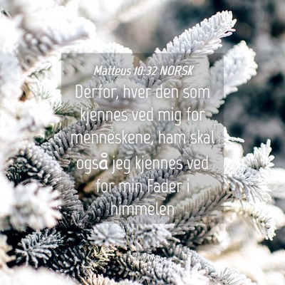 Picture 04 - Matteus 10:32 NORSK - Derfor, hver den som kjennes ved mig for - Bible Verse Picture