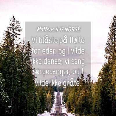Picture 04 - Matteus 11:17 NORSK - Vi blåste på fløite for eder, og I vilde ikke - Bible Verse Picture