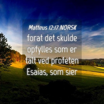Picture 04 - Matteus 12:17 NORSK - forat det skulde opfylles som er talt ved - Bible Verse Picture