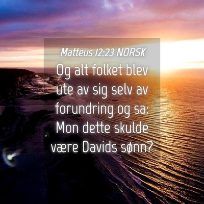Picture 04 - Matteus 12:23 NORSK - Og alt folket blev ute av sig selv av forundring - Bible Verse Picture