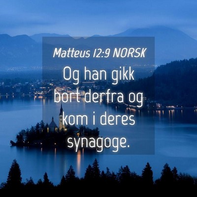 Picture 04 - Matteus 12:9 NORSK - Og han gikk bort derfra og kom i deres - Bible Verse Picture