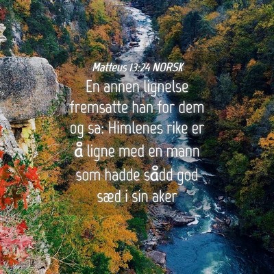 Picture 04 - Matteus 13:24 NORSK - En annen lignelse fremsatte han for dem og sa: - Bible Verse Picture
