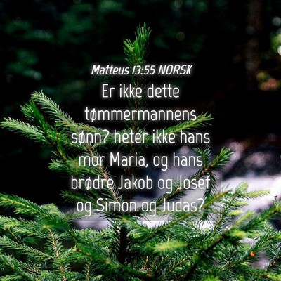 Picture 04 - Matteus 13:55 NORSK - Er ikke dette tømmermannens sønn? heter ikke - Bible Verse Picture