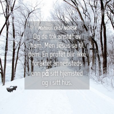 Picture 04 - Matteus 13:57 NORSK - Og de tok anstøt av ham. Men Jesus sa til dem: - Bible Verse Picture
