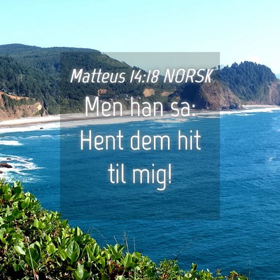 Picture 04 - Matteus 14:18 NORSK - Men han sa: Hent dem hit til - Bible Verse Picture