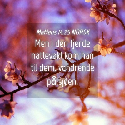 Picture 04 - Matteus 14:25 NORSK - Men i den fjerde nattevakt kom han til dem, - Bible Verse Picture