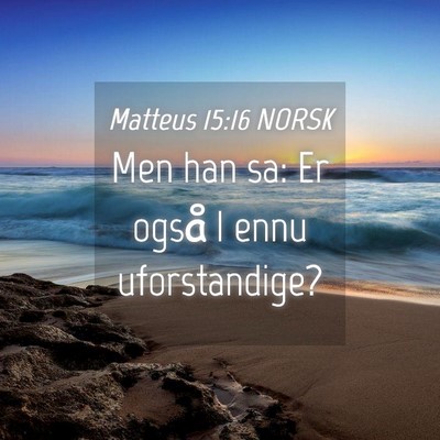 Picture 04 - Matteus 15:16 NORSK - Men han sa: Er også I ennu - Bible Verse Picture