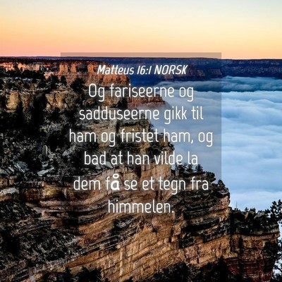 Picture 04 - Matteus 16:1 NORSK - Og fariseerne og sadduseerne gikk til ham og - Bible Verse Picture