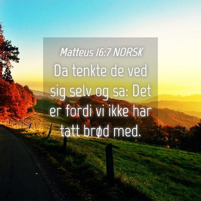 Picture 04 - Matteus 16:7 NORSK - Da tenkte de ved sig selv og sa: Det er fordi vi - Bible Verse Picture