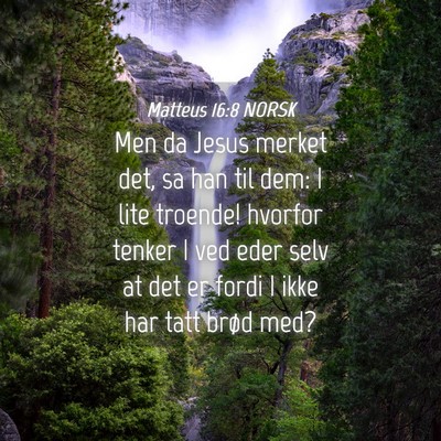 Picture 04 - Matteus 16:8 NORSK - Men da Jesus merket det, sa han til dem: I lite - Bible Verse Picture