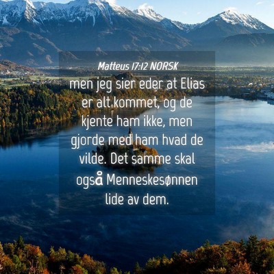 Picture 04 - Matteus 17:12 NORSK - men jeg sier eder at Elias er alt kommet, og de - Bible Verse Picture