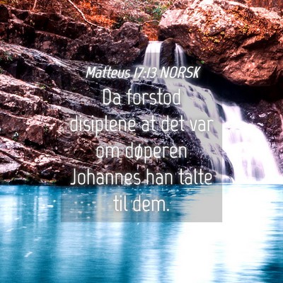 Picture 04 - Matteus 17:13 NORSK - Da forstod disiplene at det var om døperen - Bible Verse Picture
