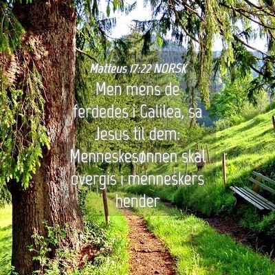 Picture 04 - Matteus 17:22 NORSK - Men mens de ferdedes i Galilea, sa Jesus til dem: - Bible Verse Picture