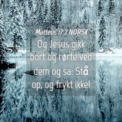 Picture 04 - Matteus 17:7 NORSK - Og Jesus gikk bort og rørte ved dem og sa: Stå - Bible Verse Picture