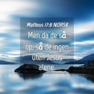 Picture 04 - Matteus 17:8 NORSK - Men da de så op, så de ingen uten Jesus - Bible Verse Picture