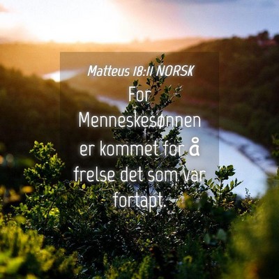 Picture 04 - Matteus 18:11 NORSK - For Menneskesønnen er kommet for å frelse det - Bible Verse Picture