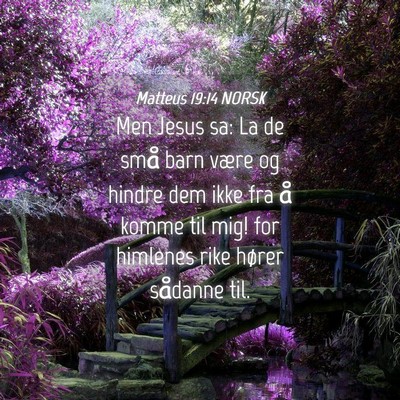 Picture 04 - Matteus 19:14 NORSK - Men Jesus sa: La de små barn være og hindre dem - Bible Verse Picture