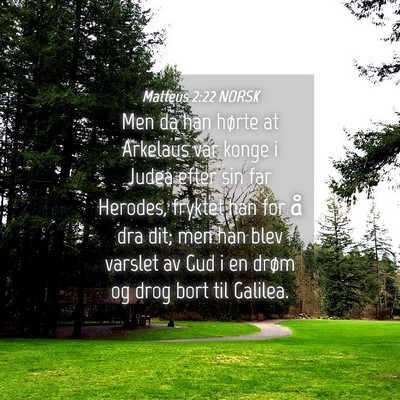 Picture 04 - Matteus 2:22 NORSK - Men da han hørte at Arkelaus var konge i Judea - Bible Verse Picture